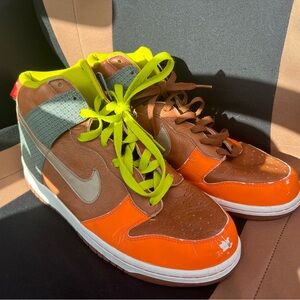 Nike High Dunk Premium Orange Blaze Orange and Brown
